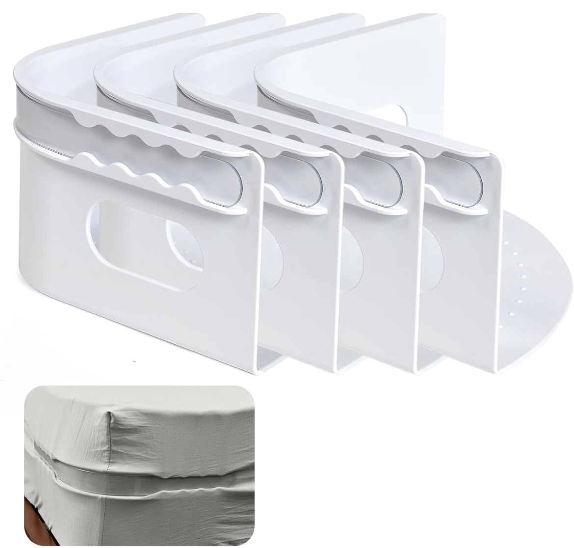 Zenlo™️ Bed Sheet Holders With Lock Strips (4 Pieces)