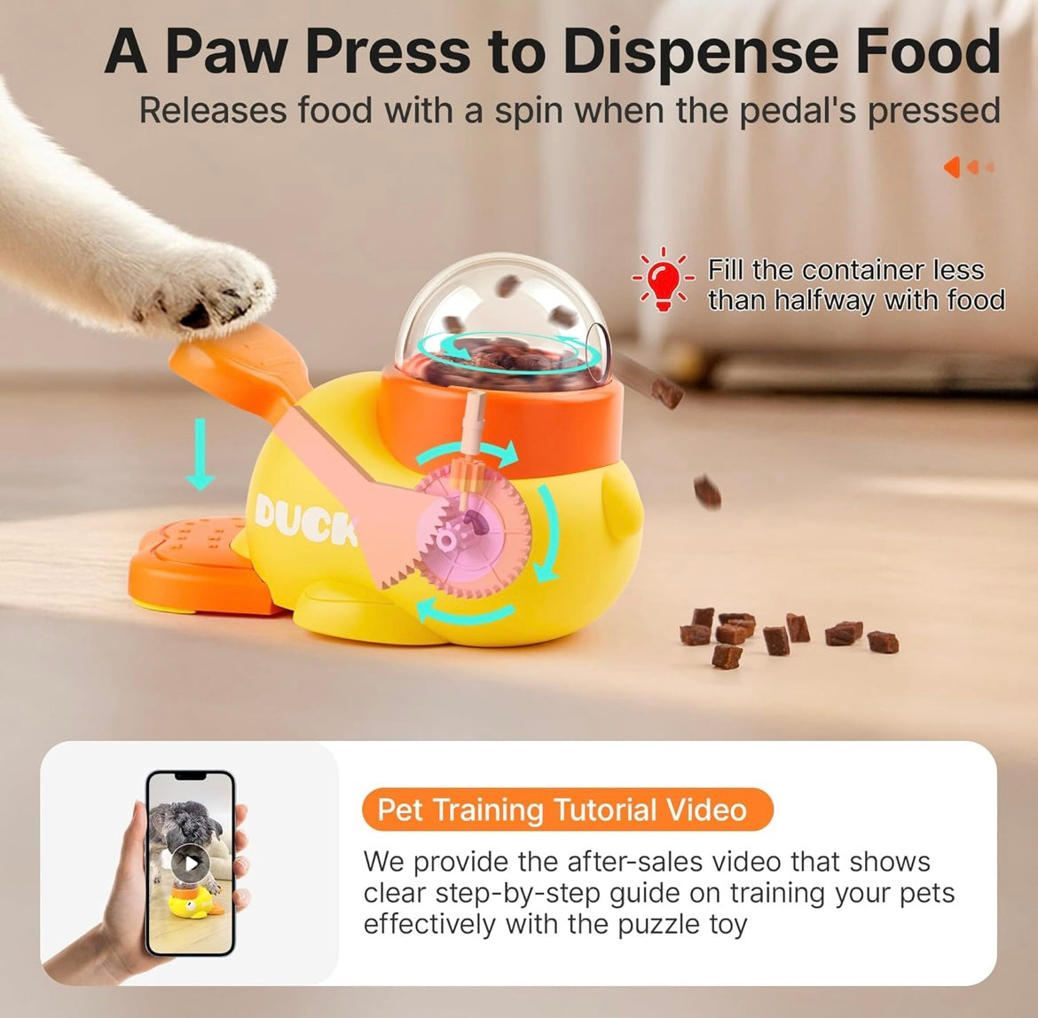 Zenlo™️ Pet Interactive Treat Dispenser Duck Toy