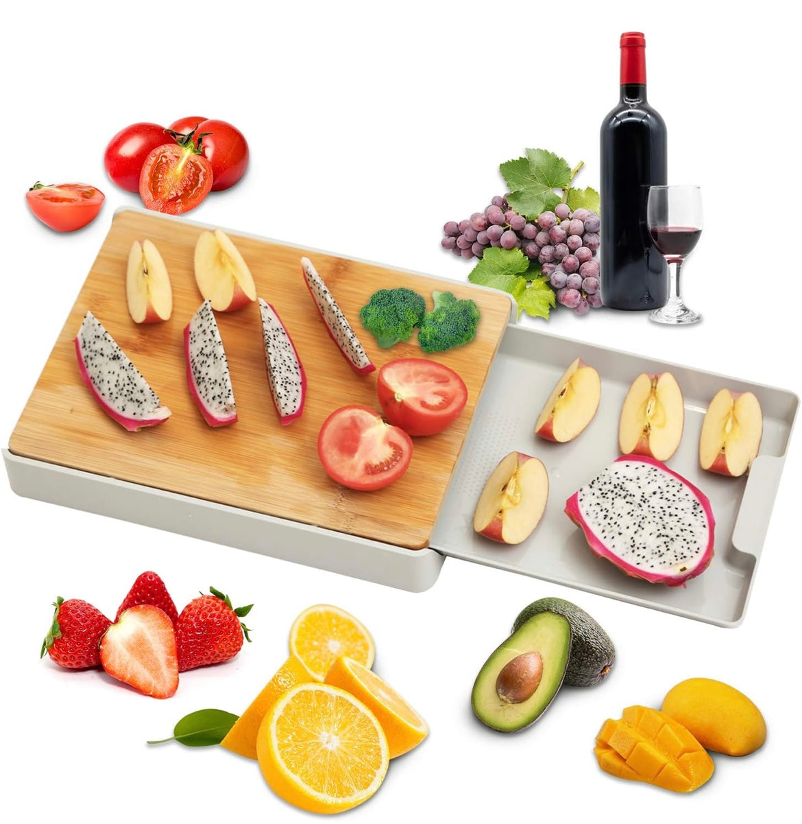 Zenlo™️ Bamboo Cutting Board With Slide Drawer