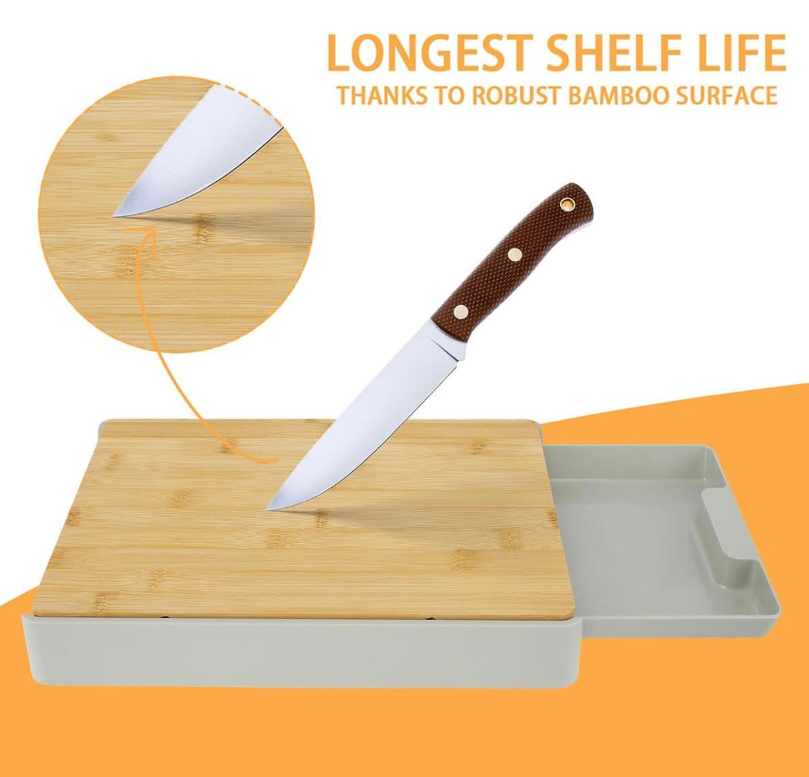 Zenlo™️ Bamboo Cutting Board With Slide Drawer