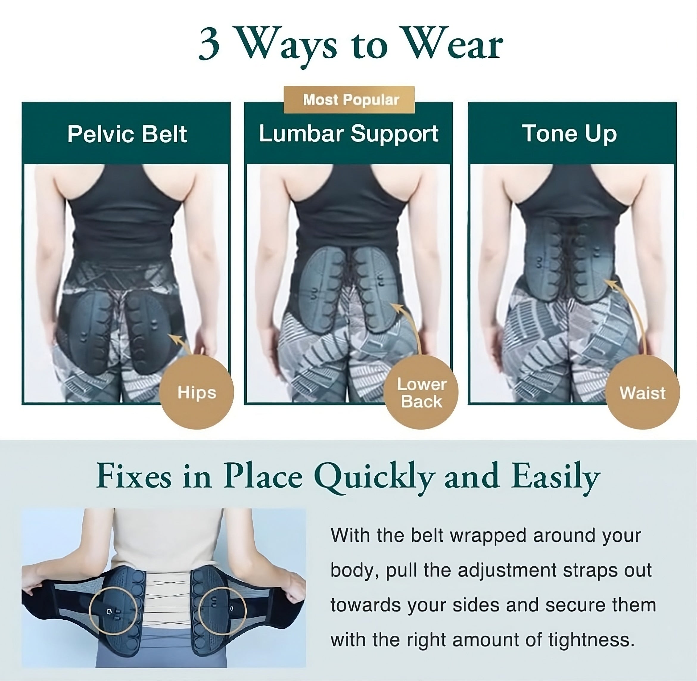 Zenlo™️ Back, Hips & Waist Support Belt For Men & Women (Adjustable Size)