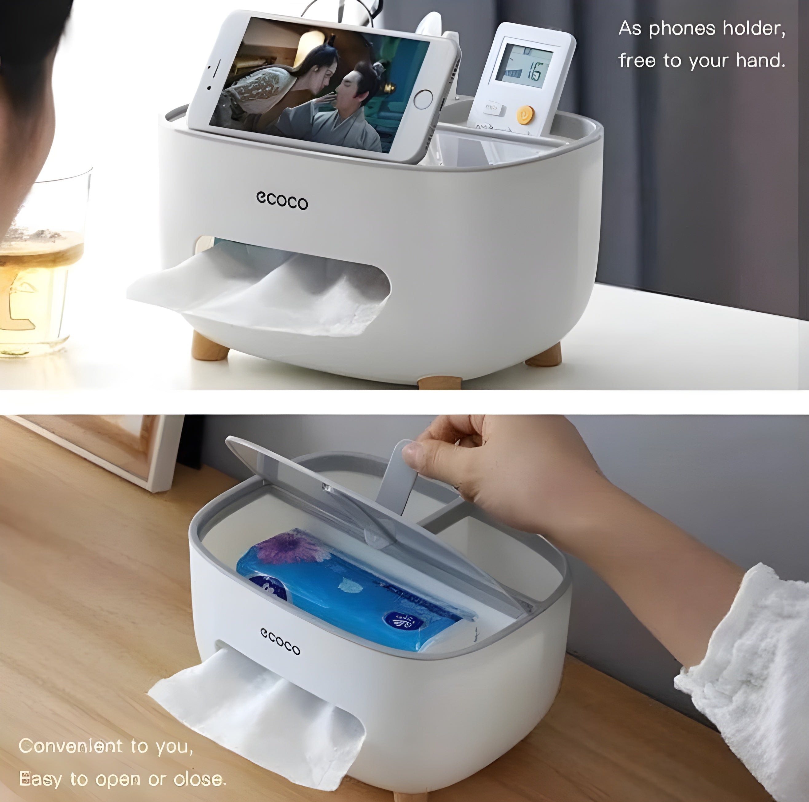 Zenlo™️ 3 in 1 Tissue Box + Storage + Phone Holder