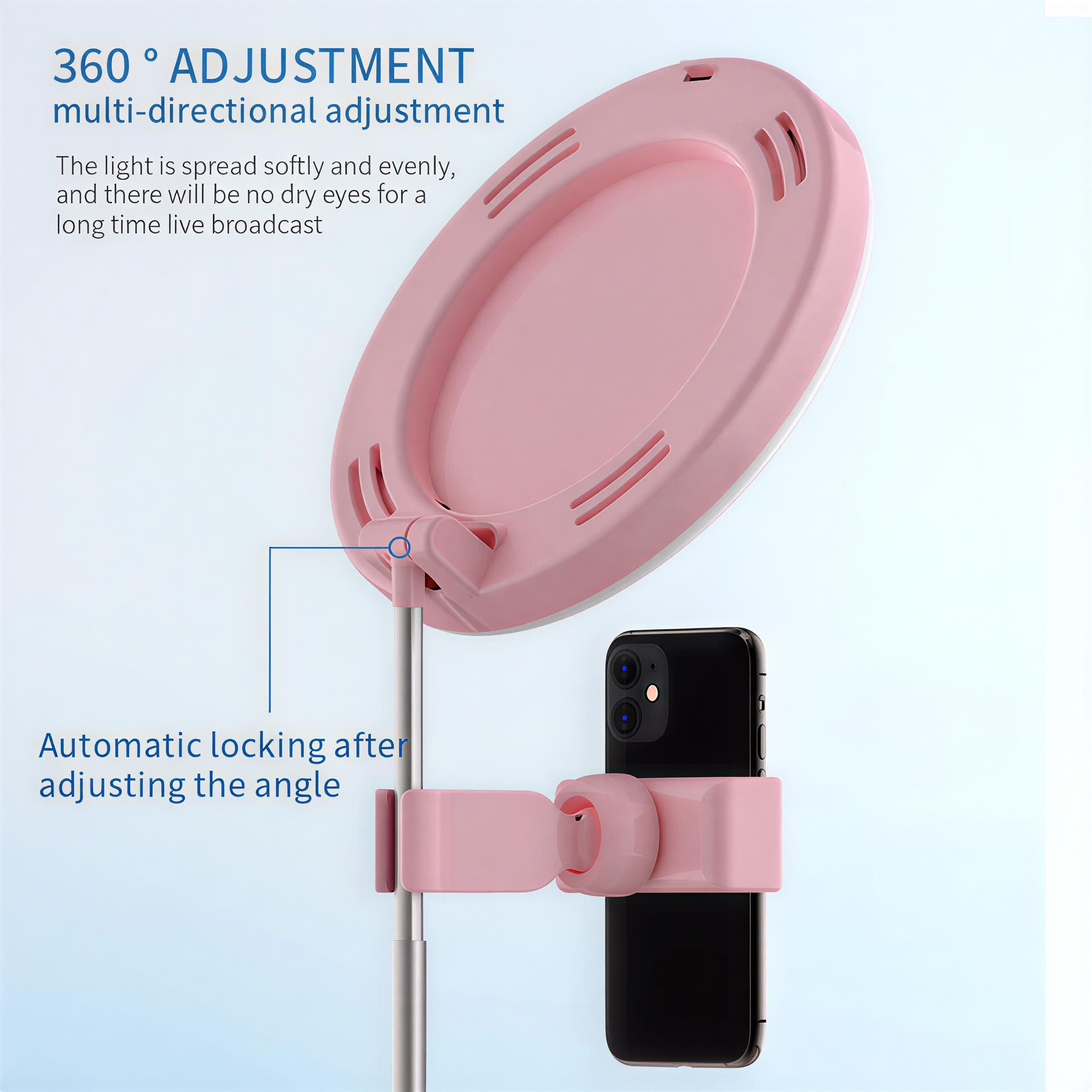 Zenlo™️ 3 in 1 Adjustable Makeup Storage Stand With LED Mirror & Phone Holder