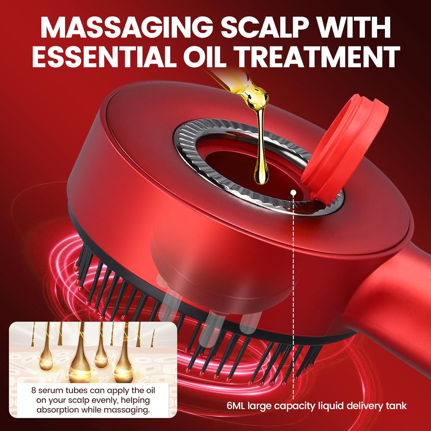 Zenlo™️ Electric Red Light Therapy Scalp Massager (Stimulates Hair Growth)