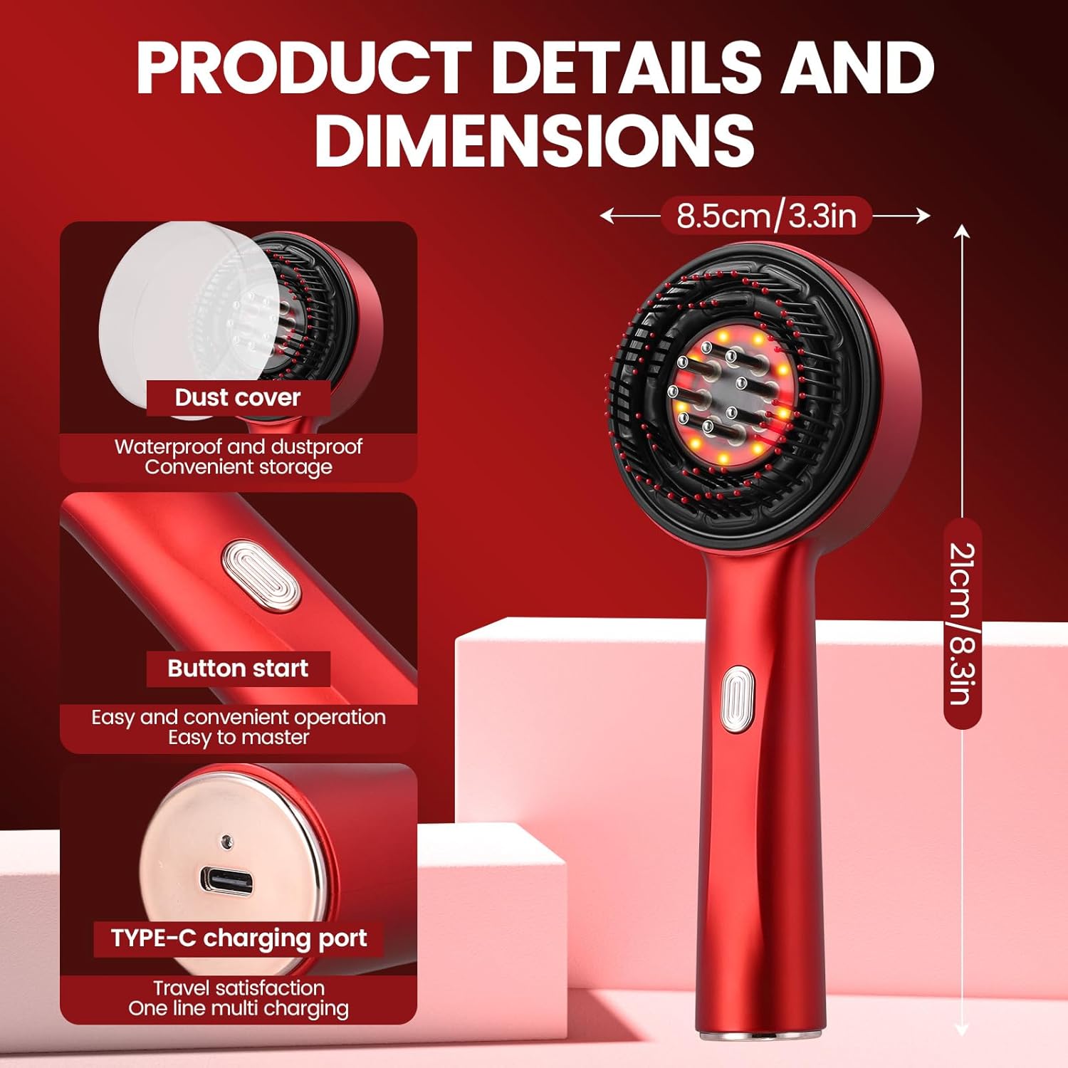 Zenlo™️ Electric Red Light Therapy Scalp Massager (Stimulates Hair Growth)