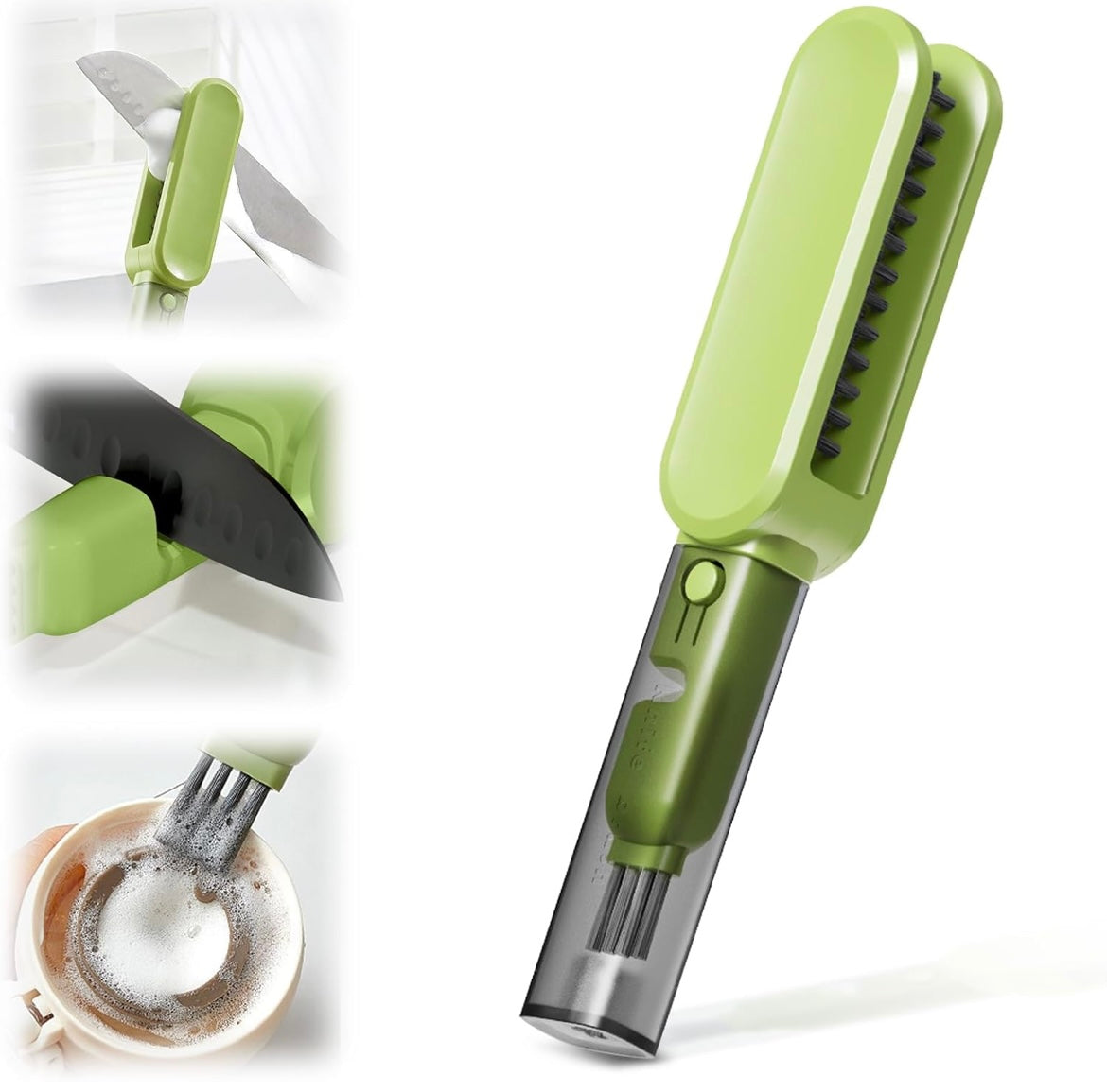 Zenlo™️ New 4 in 1 Cutlery Brush Cleaner & Knife Sharpener