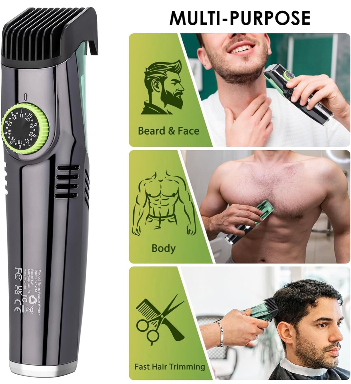 Smart Waterproof Vacuum Hair Trimmer                              (Safe for Sensitive Areas With 6 Months Warranty)