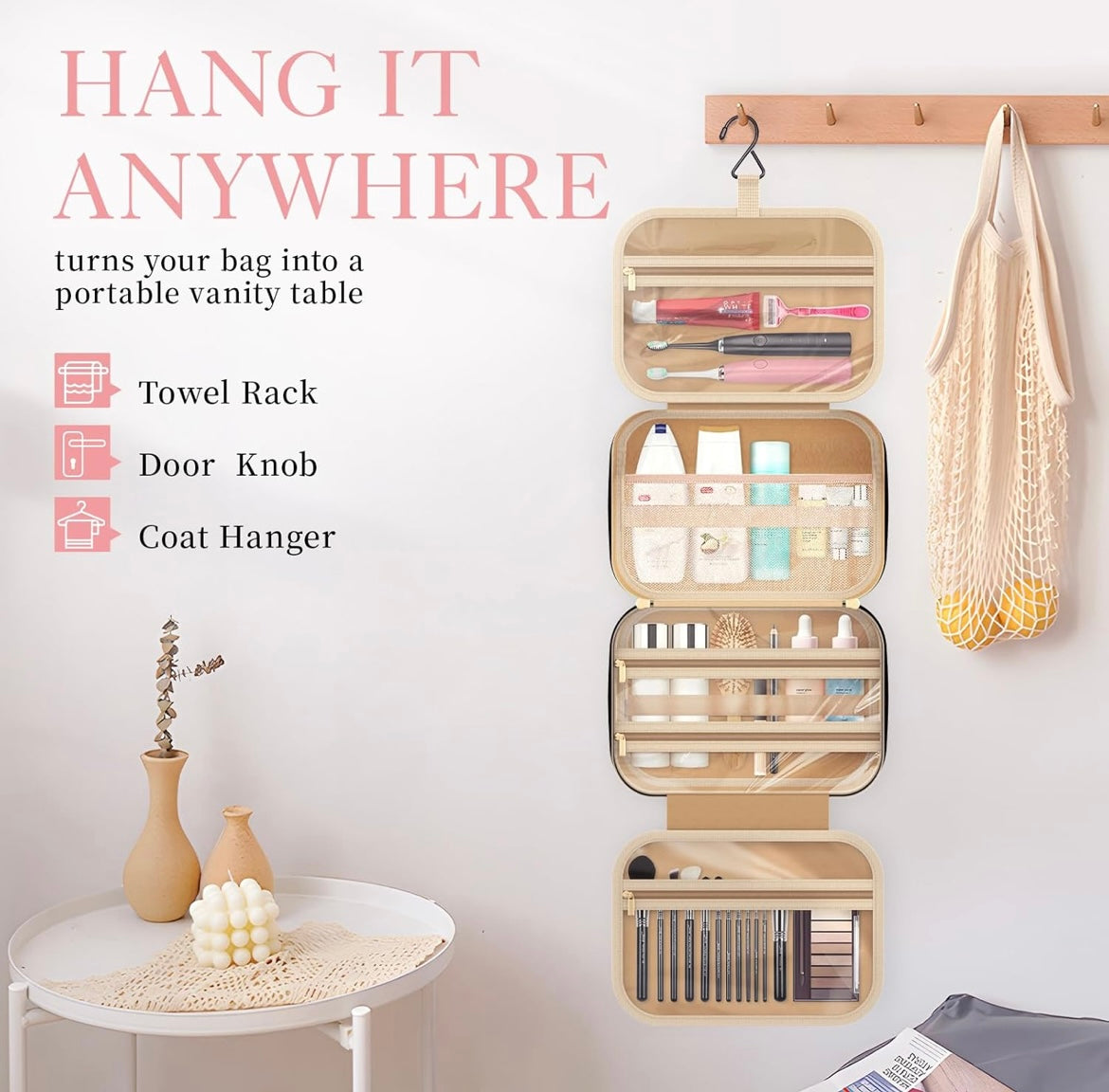 Zenlo™️ Travel Hanging Cosmetics & Makeup Bag (Water-Proof)