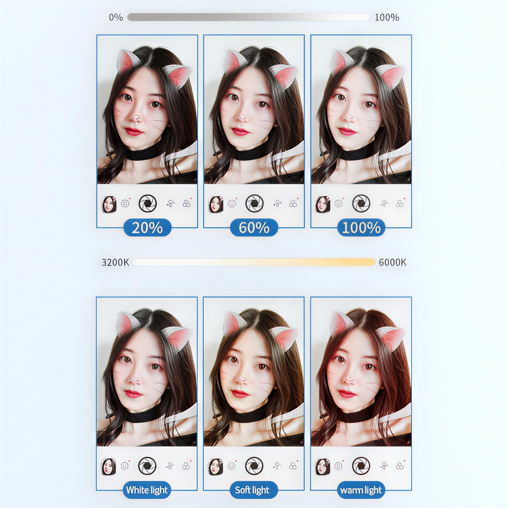 Zenlo™️ 3 in 1 Adjustable Makeup Storage Stand With LED Mirror & Phone Holder