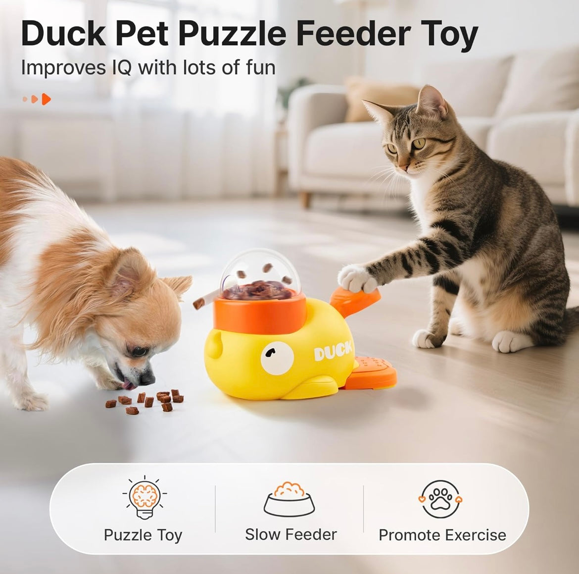 Zenlo™️ Pet Interactive Treat Dispenser Duck Toy