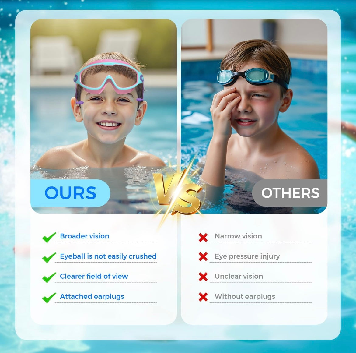 Zenlo™️ Kids Anti-Fog Swimming Goggles With Earplugs (3-15 Years)