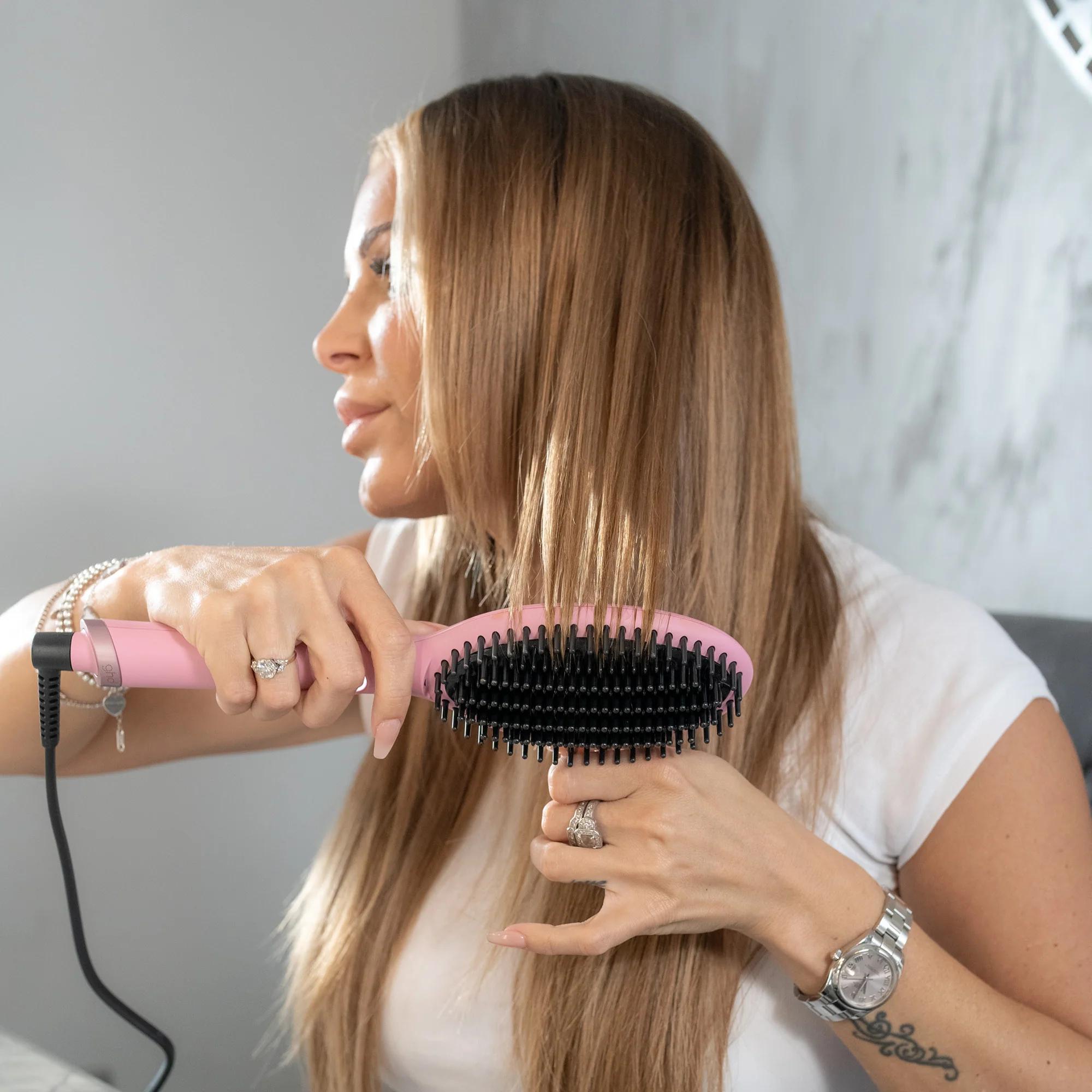 Zenlo™️ Electric Fast Heat Hair Brush Straightener (3 Months Warranty)